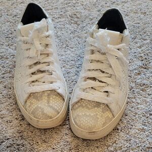 P448 White and Silver Sneakers